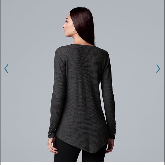 Simple Vera VeraWang Lace Up Sweater - Picture 4 of 4